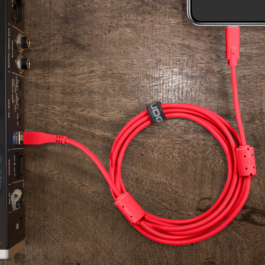 UDG Ultimate Audio-kaapeli USB 2.0 C-B punainen suora 1,5 m