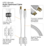UDG Ultimate Audio-kaapeli USB 2.0 C-B valkoinen suora 1,5 m