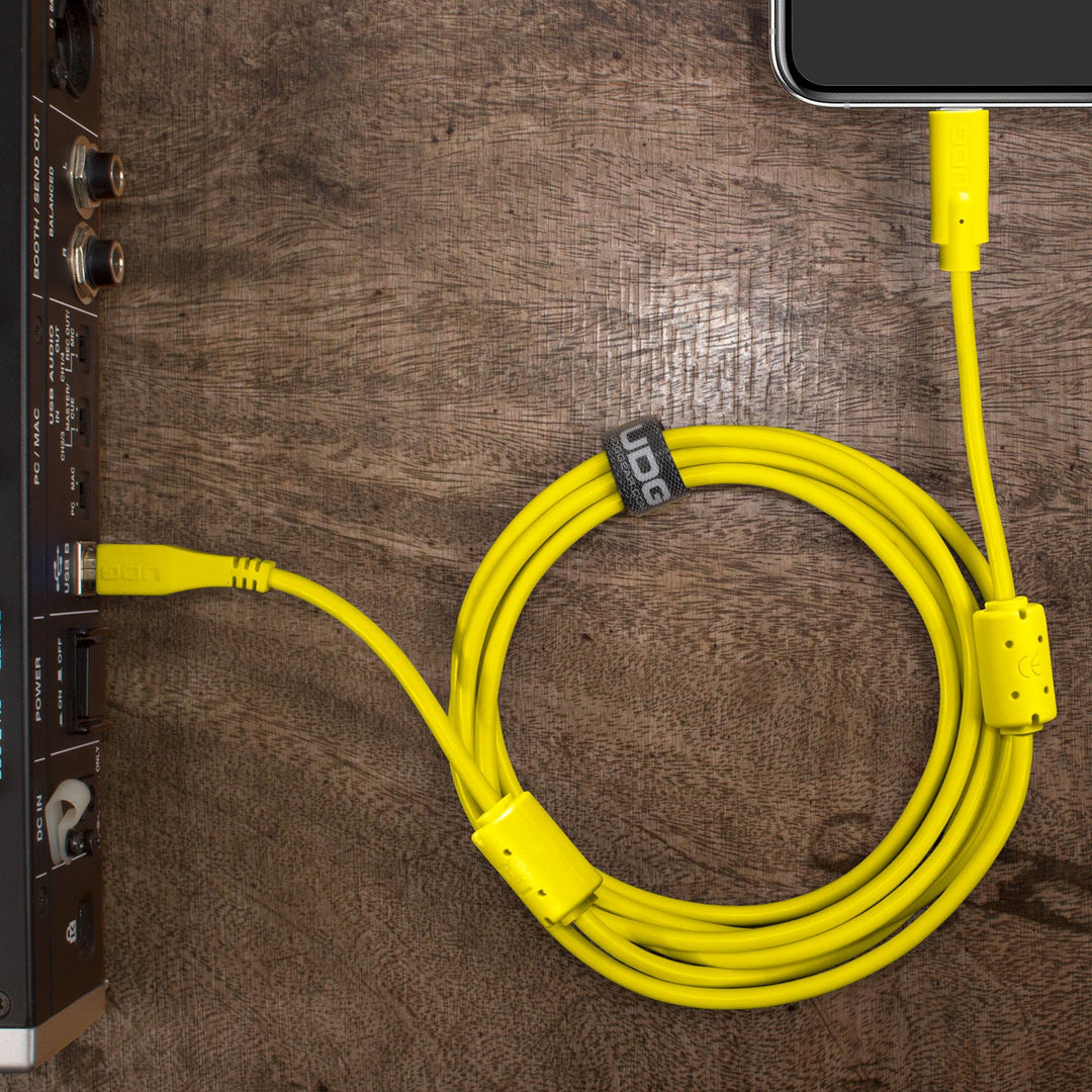 UDG Ultimate Audio-kaapeli USB 2.0 C-B keltainen suora 1,5 m