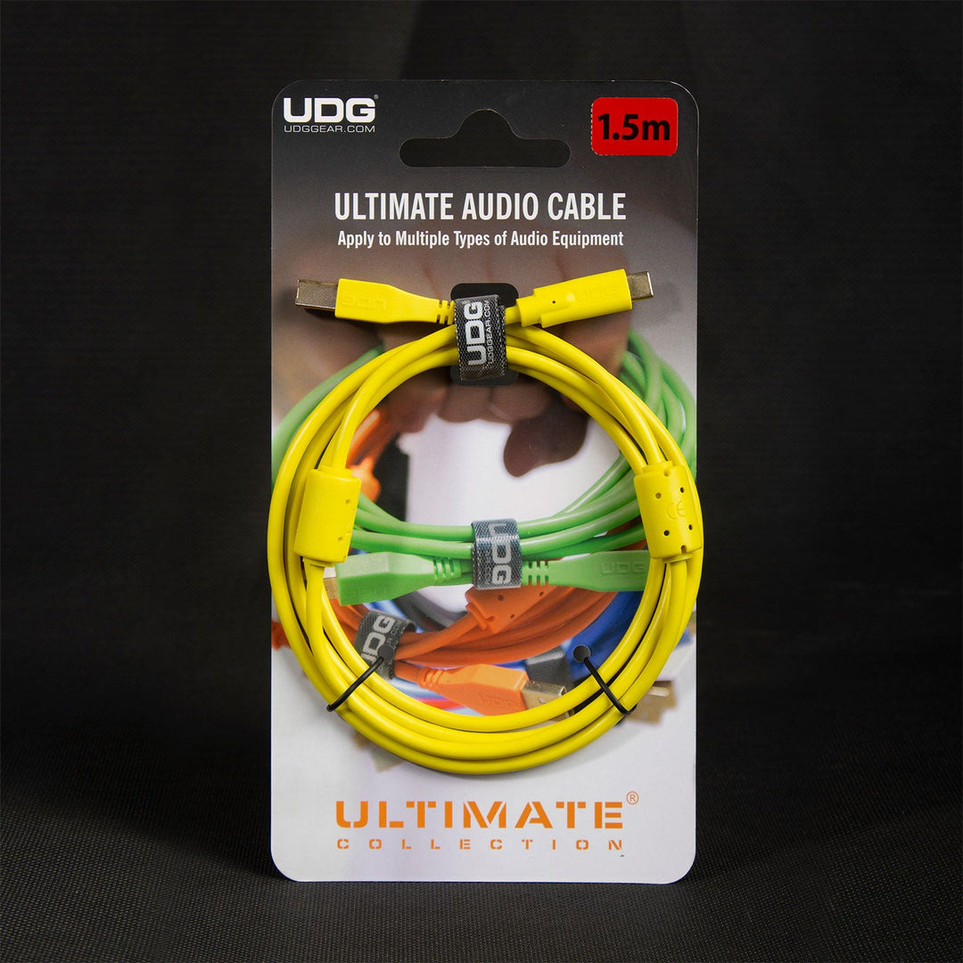 UDG Ultimate Audio-kaapeli USB 2.0 C-B keltainen suora 1,5 m