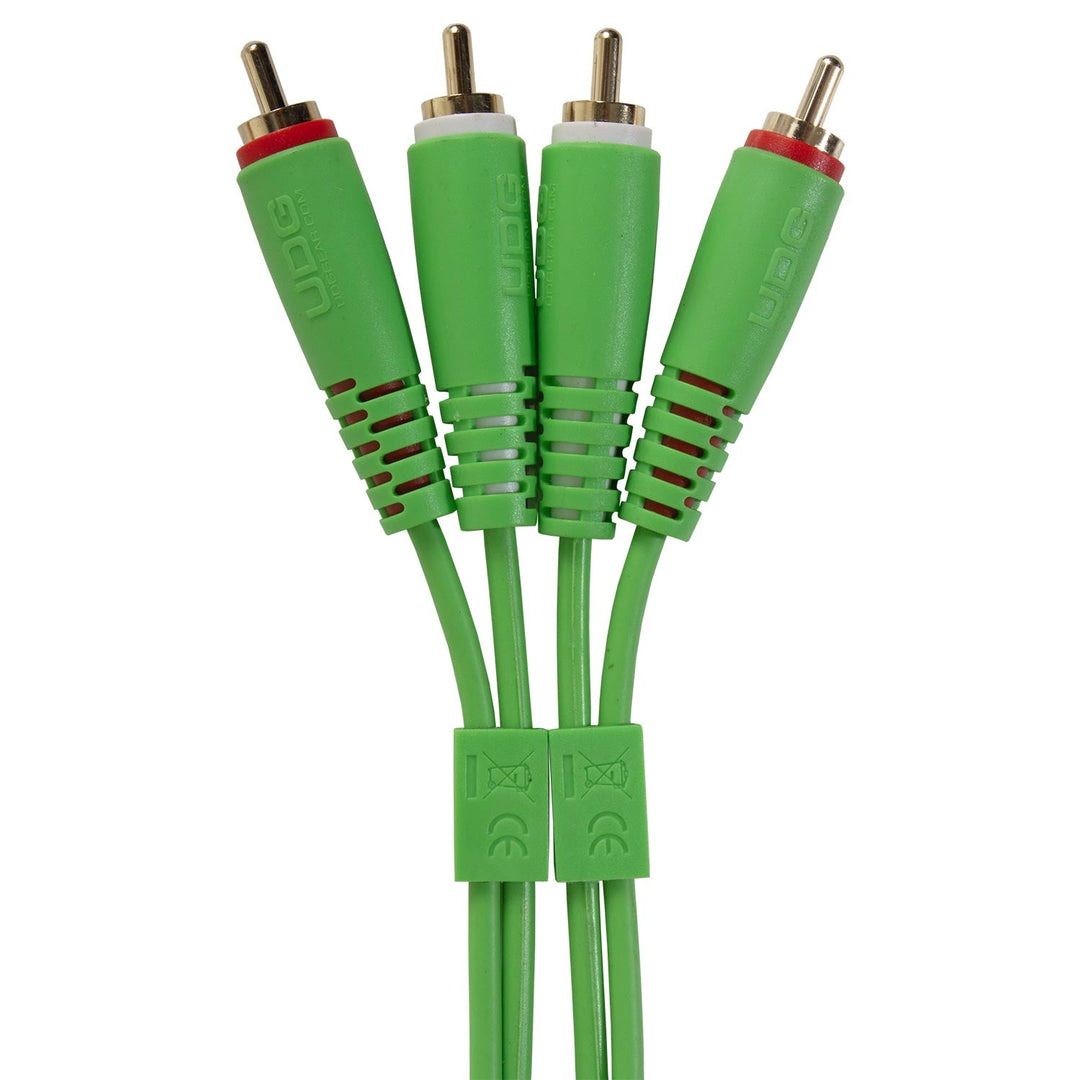 UDG Ultimate Audio-kaapeli Set RCA - RCA vihreä suora 1,5 m