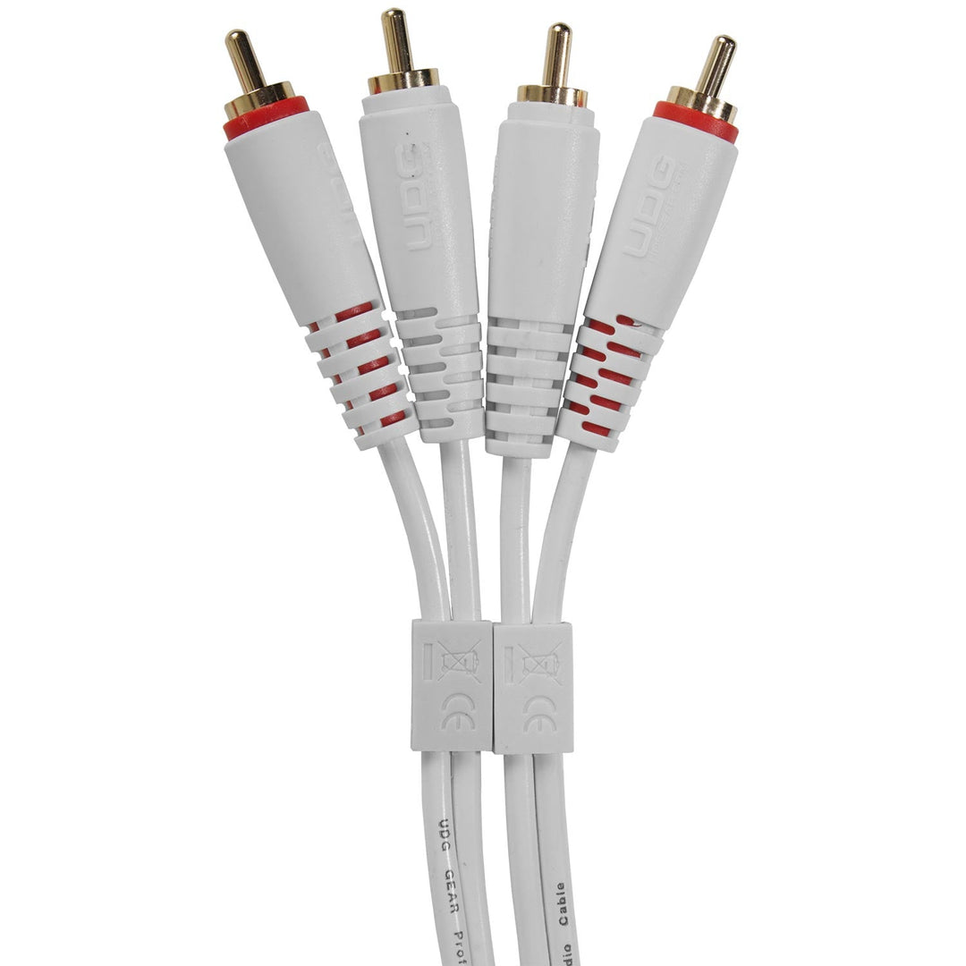 UDG Ultimate Audio-kaapeli Set RCA - RCA valkoinen suora 3 m