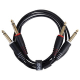 UDG Ultimate Audio Cable set 1/4'' Jack-1/4'' Jack Musta Straight 1,5m