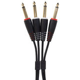 UDG Ultimate Audio Cable set 1/4'' Jack-1/4'' Jack Musta Straight 1,5m