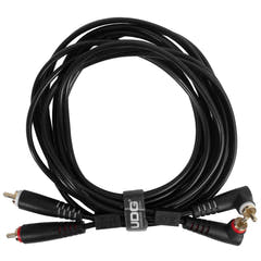 UDG Ultimate Audio-kaapeli Set RCA suora-RCA kulmikas musta 3 m