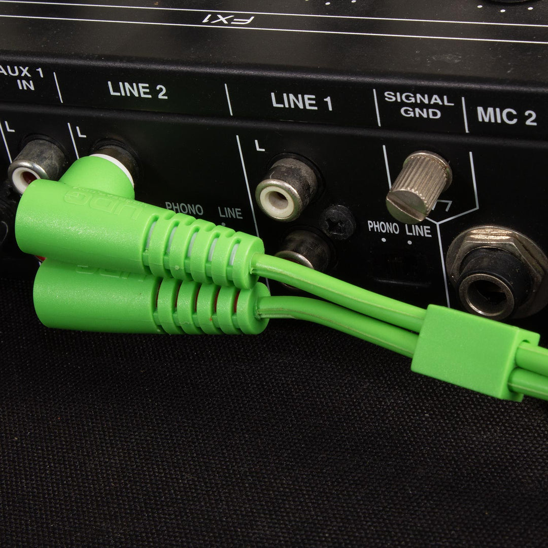 UDG Ultimate Audio-kaapeli Set RCA suora-RCA kulmikas vihreä 3 m