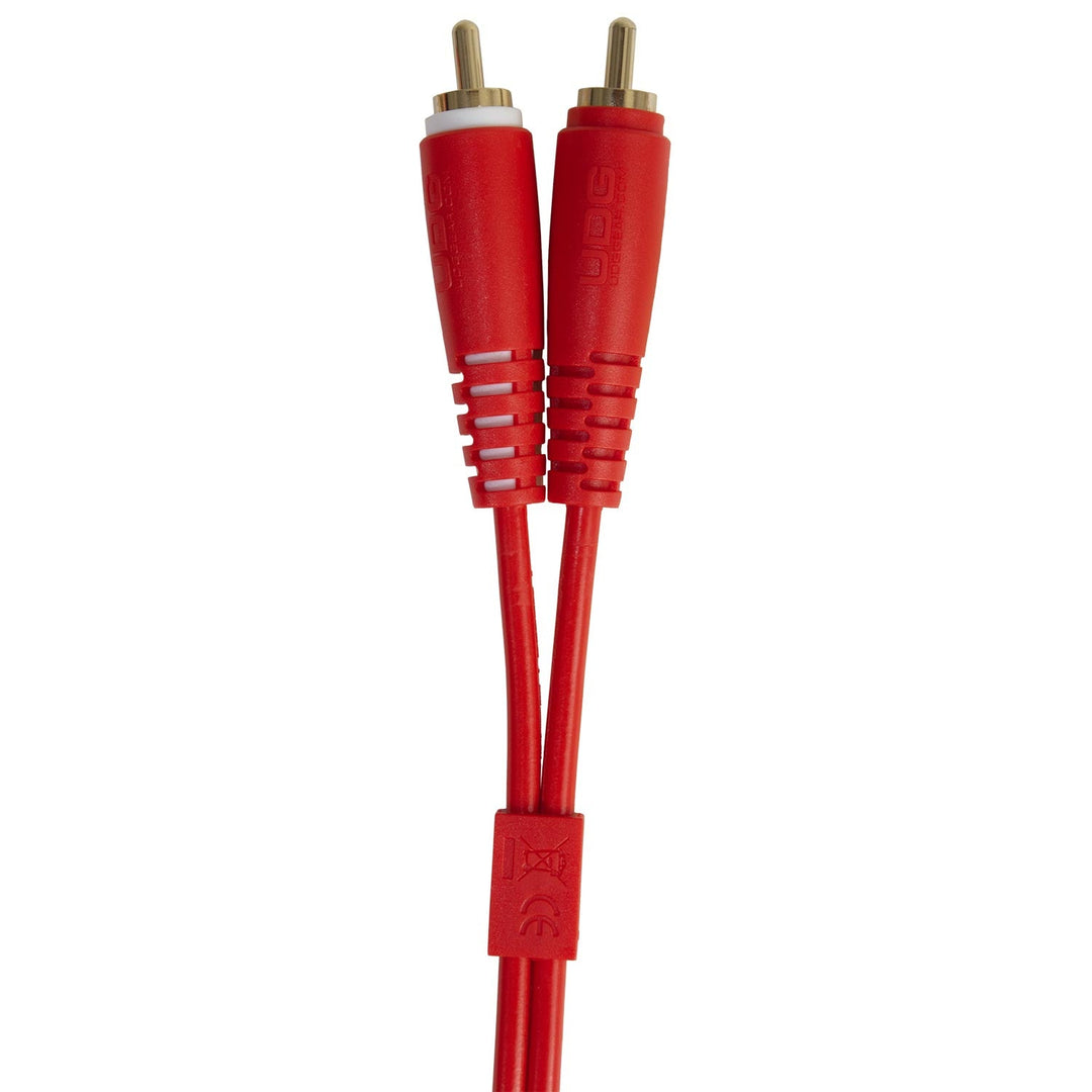 UDG Ultimate Audio-kaapeli Set RCA suora-RCA kulmikas punainen 3 m