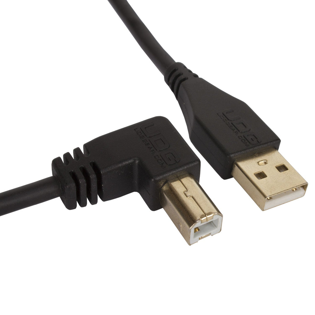 UDG Ultimate audio-kaapeli USB 2.0 A-B musta kulmikas 3m