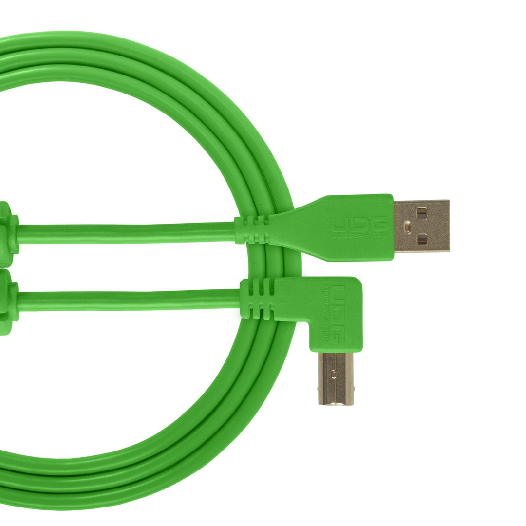 UDG Ultimate audio-kaapeli USB 2.0 A-B vihreä kulmikas 3m