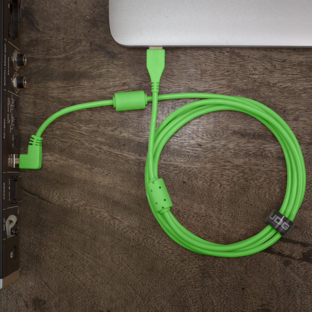 UDG Ultimate audio-kaapeli USB 2.0 A-B vihreä kulmikas 3m