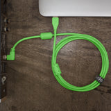 UDG Ultimate audio-kaapeli USB 2.0 A-B vihreä kulmikas 1m