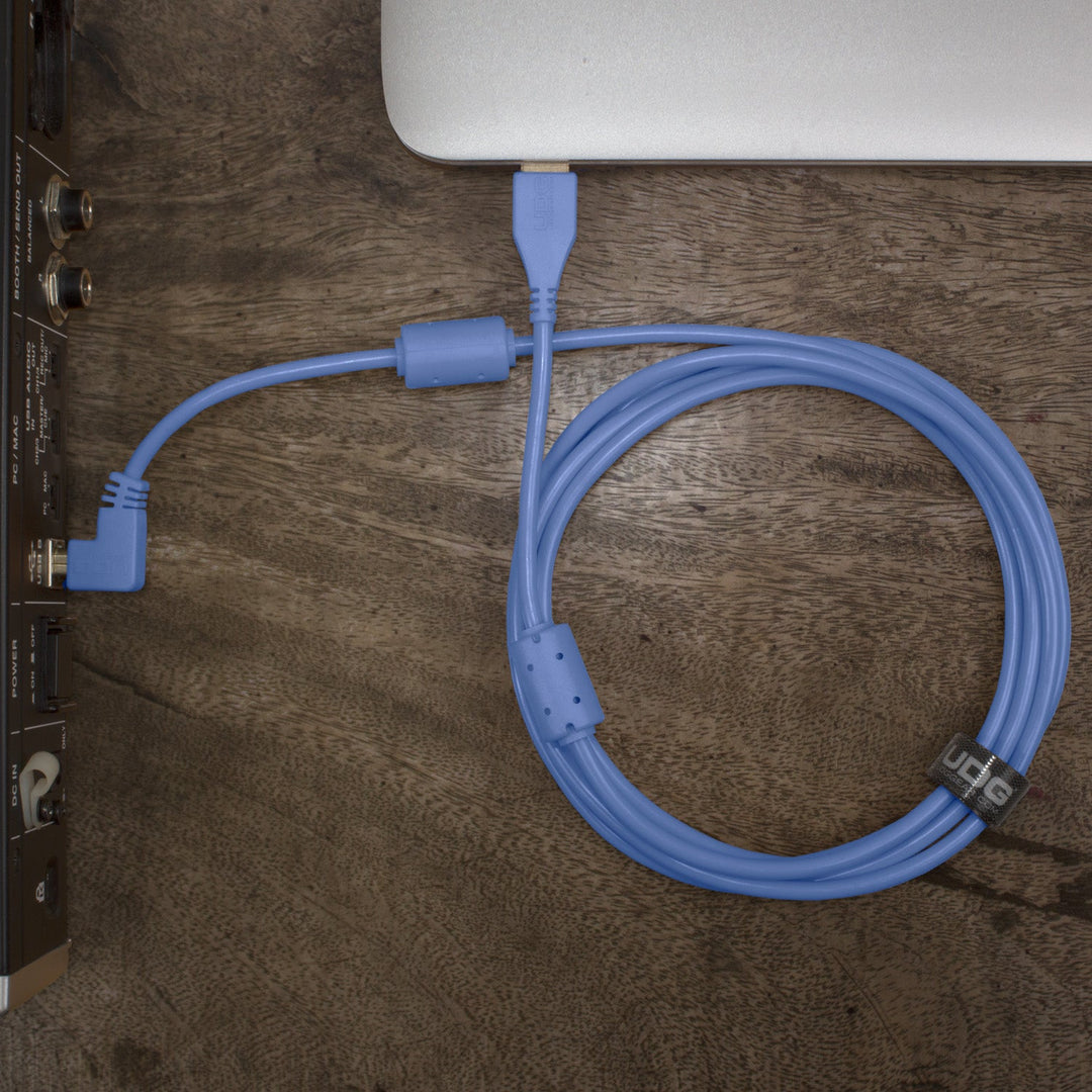 UDG Ultimate audio-kaapeli USB 2.0 A-B sininen kulmikas 1m