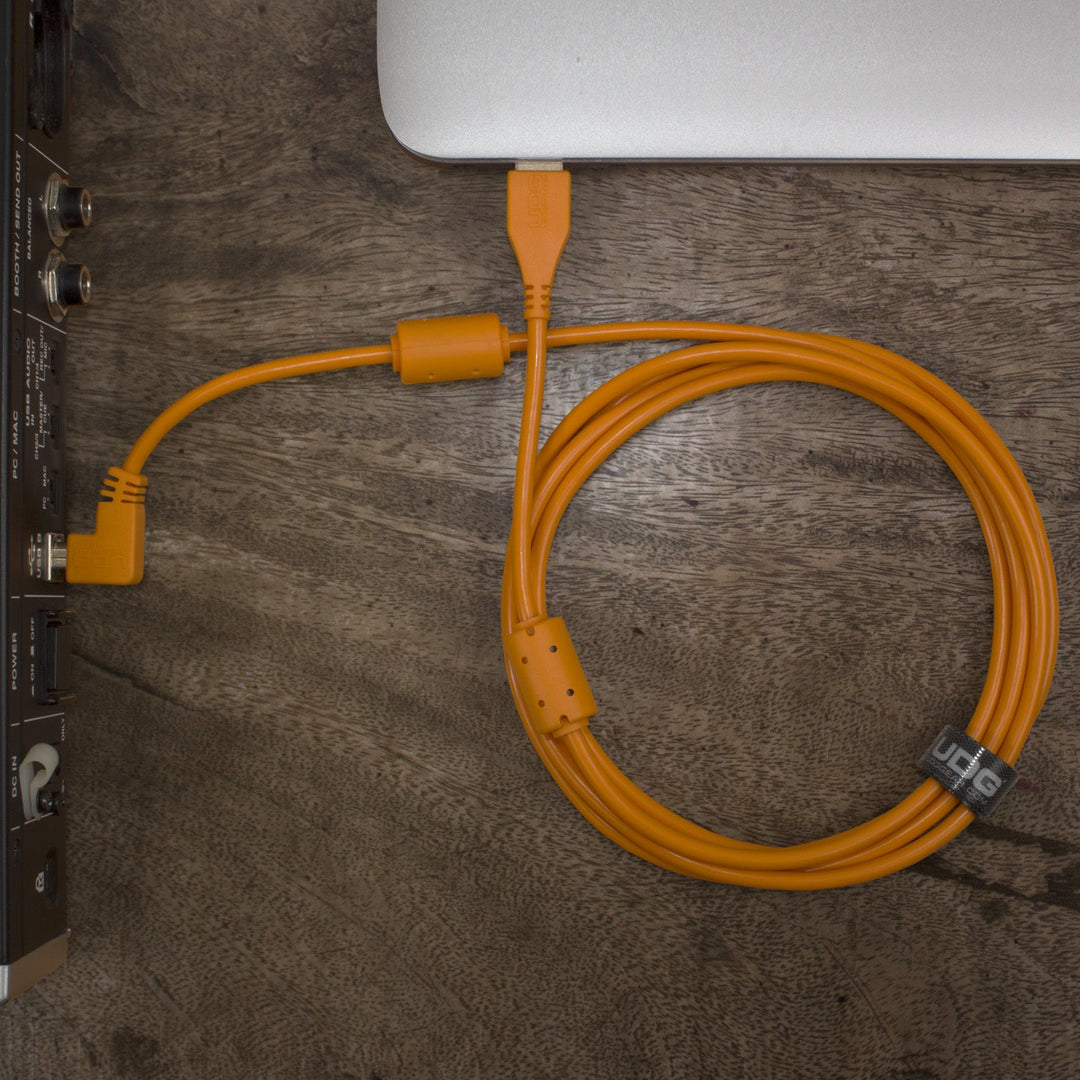 UDG Ultimate audio-kaapeli USB 2.0 A-B oranssi kulmikas 1m