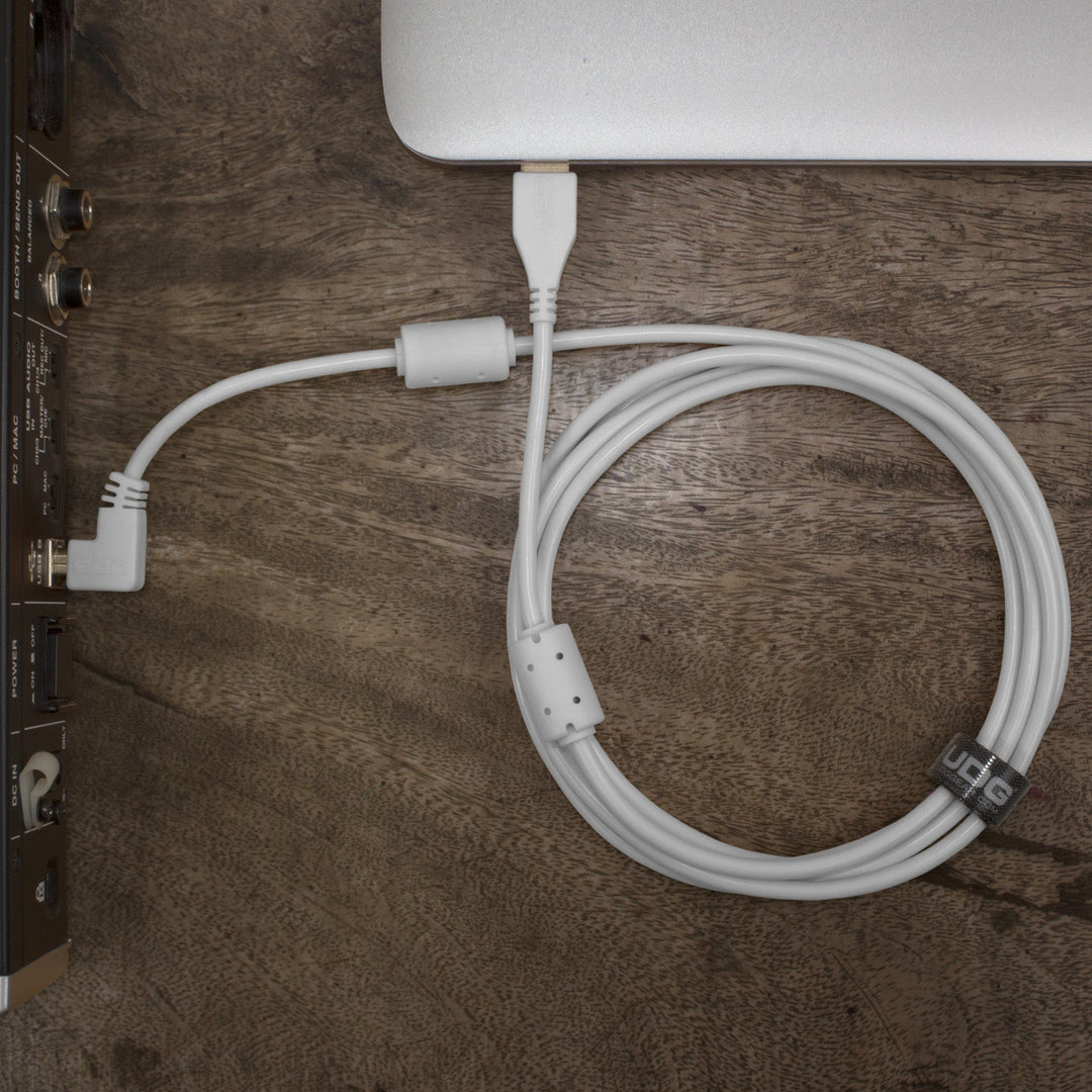 UDG Ultimate audio-kaapeli USB 2.0 A-B valkoinen kulmikas 3m