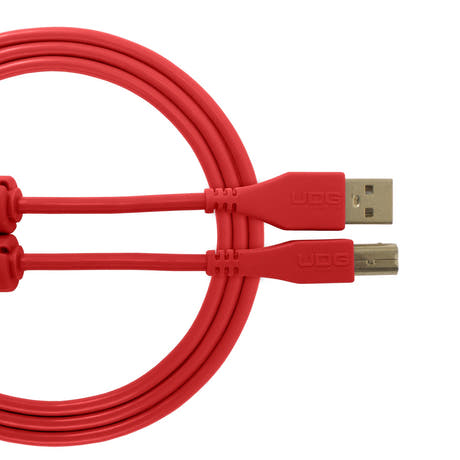 UDG Ultimate audio-kaapeli USB 2.0 A-B punainen suora 3m