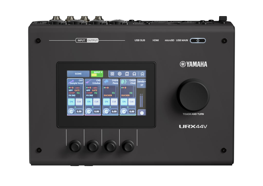 Yamaha URX44V USB-C audio/video -äänikortti (musta) - videoversio