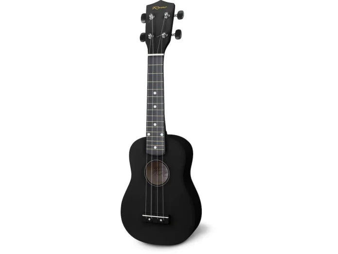 Reno RU150 Sopraano Ukulele (musta) Aloituspakkaus (Starter Kit)