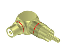 Adapteri RCA uros > RCA naaras kulma pari