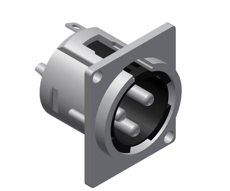 XLR chassis 3-polet han D-series