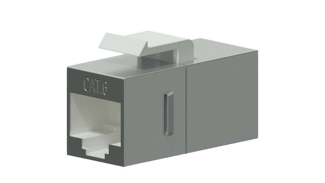 Keystone-adapteri Cat6 RJ45 naaras RJ45 suojattu, Hopea