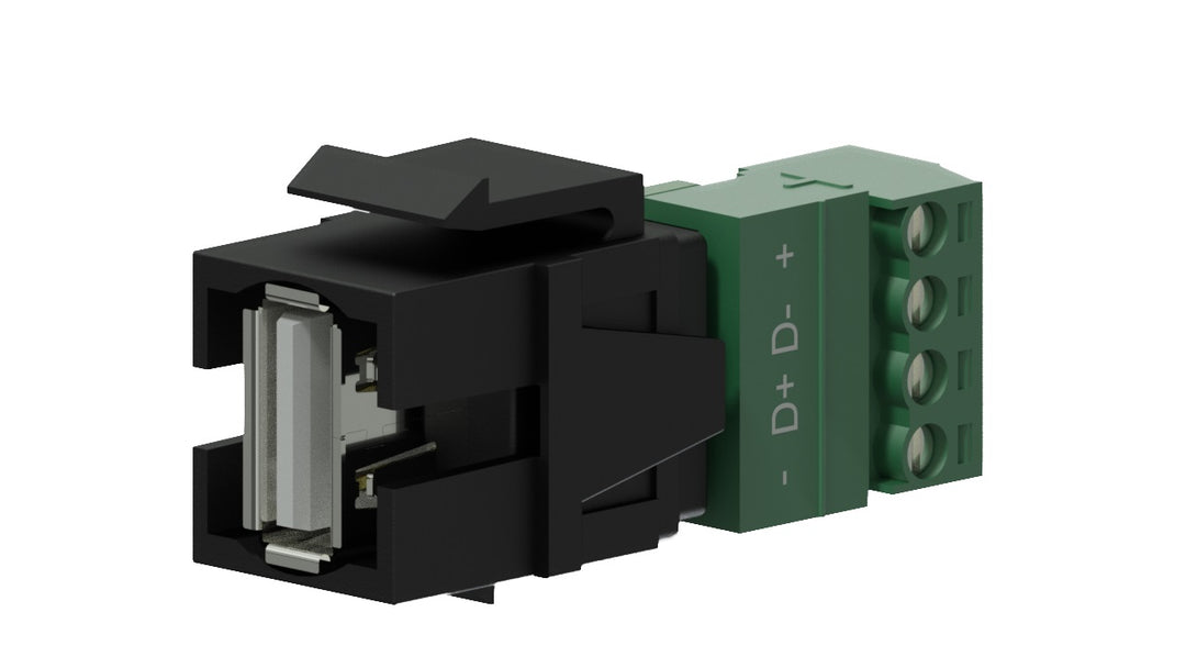 Keystone-adapter usb 2.0a to 4-pin tb, Musta