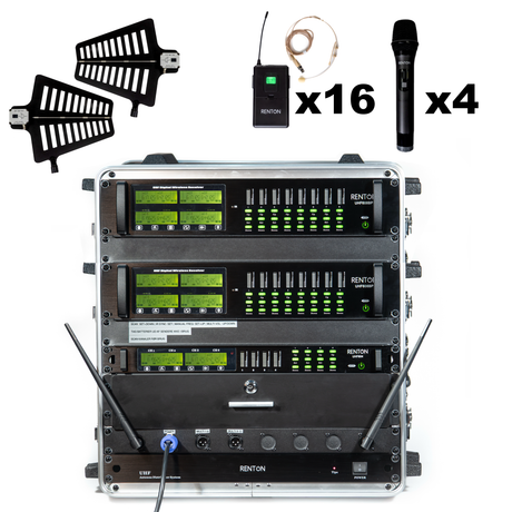 Renton Rack Langaton Yhdistelmäjärjestelmä (4 Käsimikrofoni + 16 Headset)