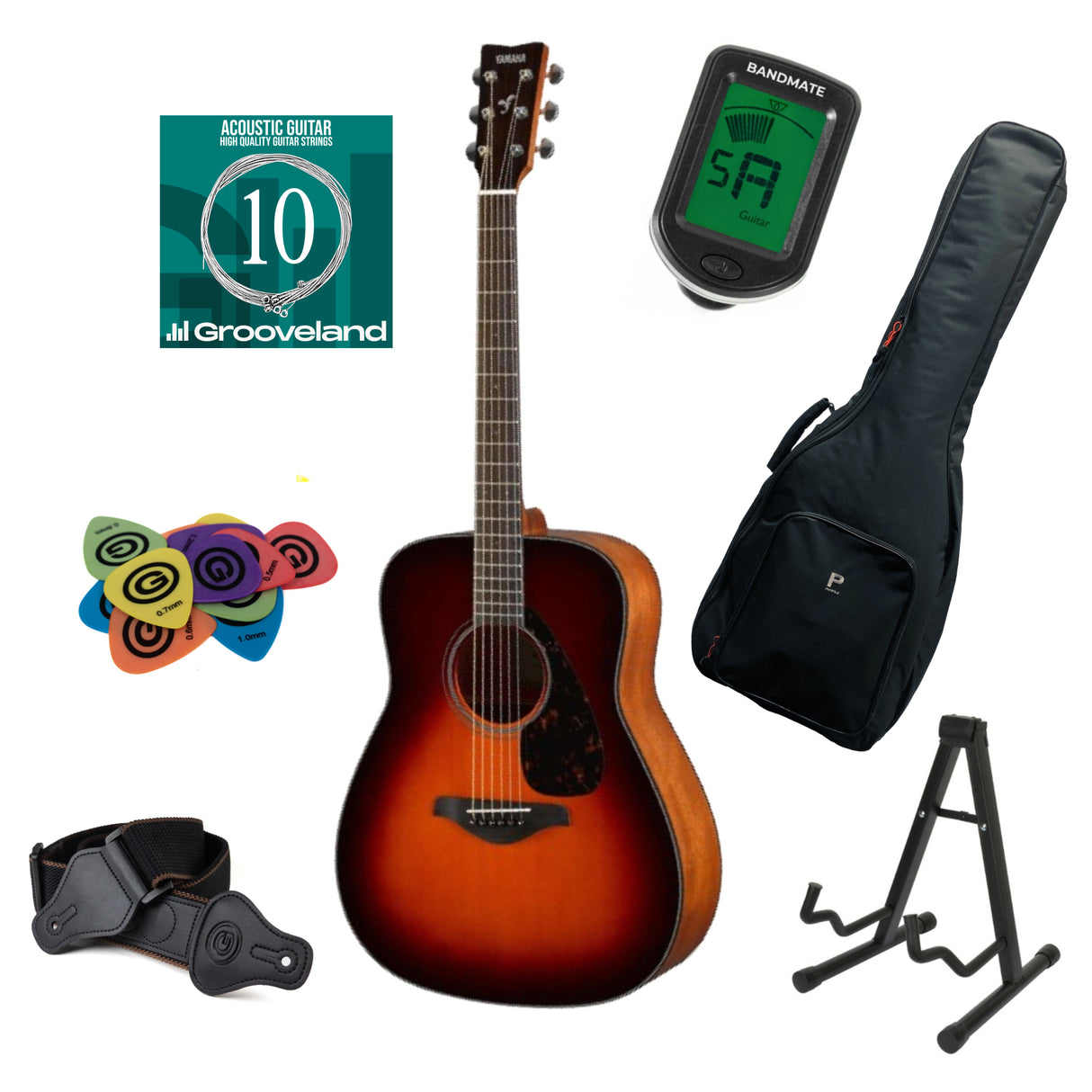 Yamaha FG800 Starter Kit (ruskea Sunburst)