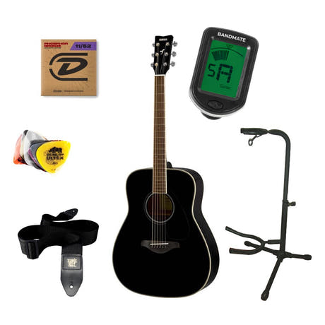 Yamaha FG820 BLII Western Kitarat Aloituspaketti (Musta)