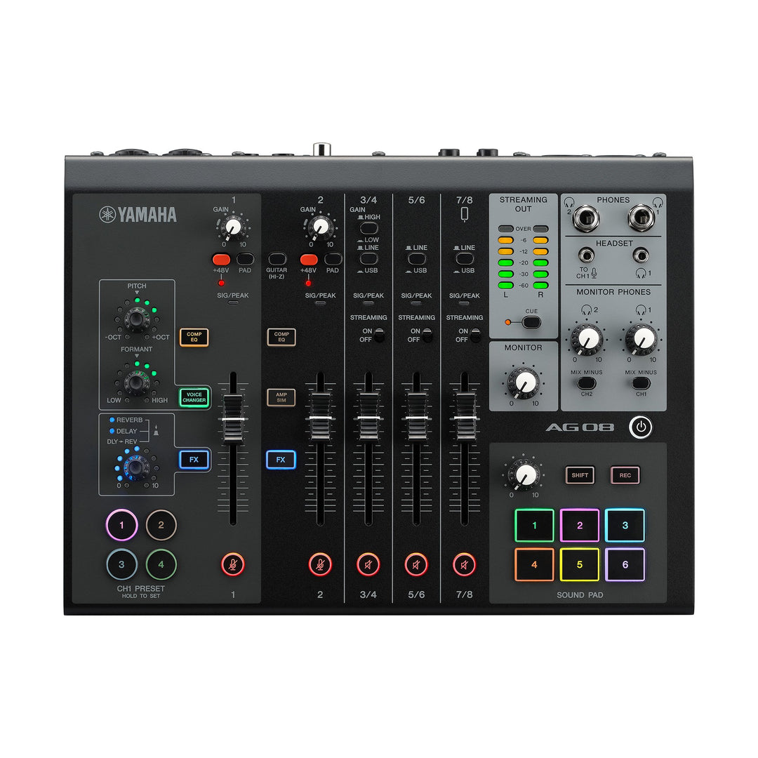 Yamaha AG08 - Live Streaming Mikseri (Musta)