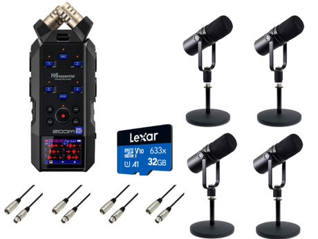 Zoom H6e Essential Podcast Paketti (4 Henkilöä)