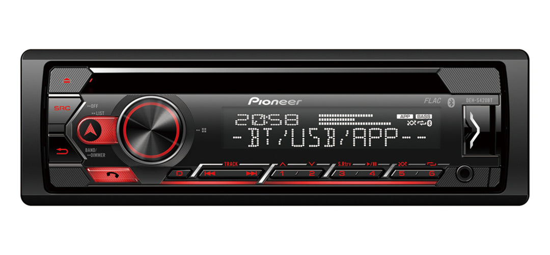 Pioneer DEH-S420BT 1-DIN Autostereo m. CD, Bluetooth ja USB