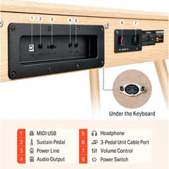 Donner DDP-80 sähköpiano, beige, täydellinen paketti