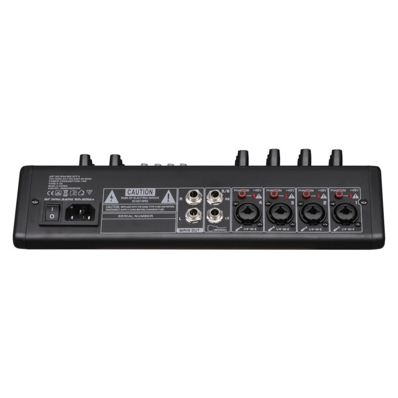 DNA MIX-EFF 6 -analogimikseri, 6 kanavaa, Bluetooth, USB ja DSP