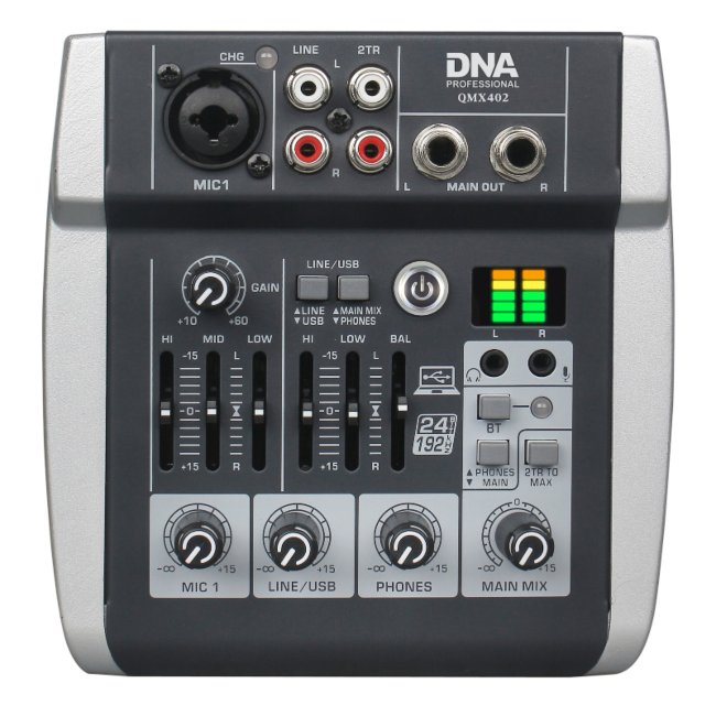 DNA QMX402 äänimikseri 3 kanavaa ja Bluetooth