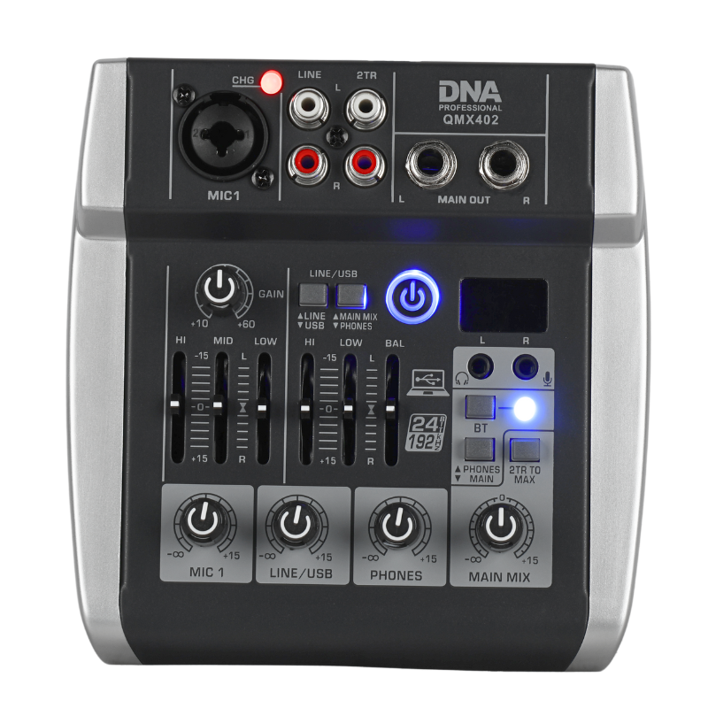 DNA QMX402 äänimikseri 3 kanavaa ja Bluetooth