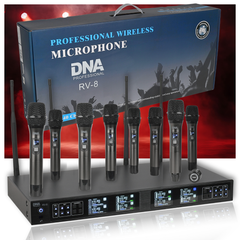 DNA RV-8 Langaton UHF Mikrofonisetti 8 käsimikrofonilla