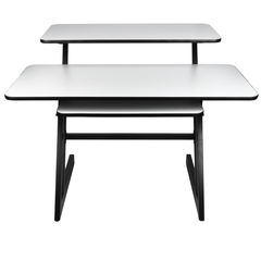Opiskelu pöytä hyllyillä ja ulosvedettävällä alustalla keyboard (120 cm)