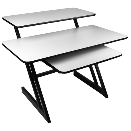 Studiebord med hylder og udtræk til keyboard (120 cm)