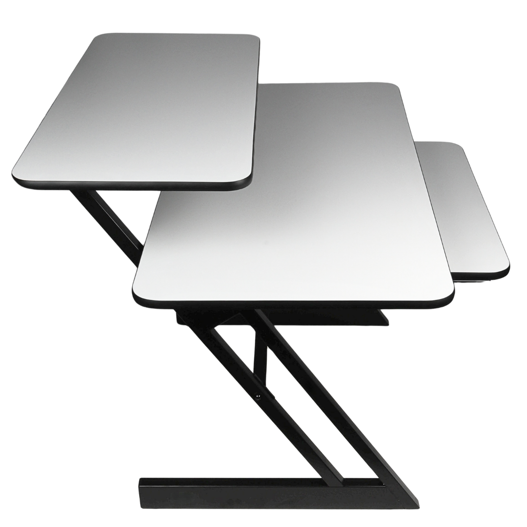 Opiskelu pöytä hyllyillä ja ulosvedettävällä alustalla keyboard (120 cm)