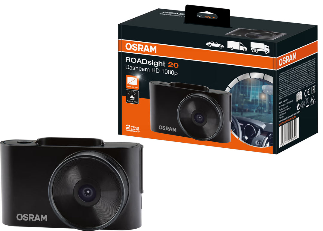 OSRAM ROADsight 20 Kaksikamera – Full HD 1080p autokamera 120° laajakulmalla