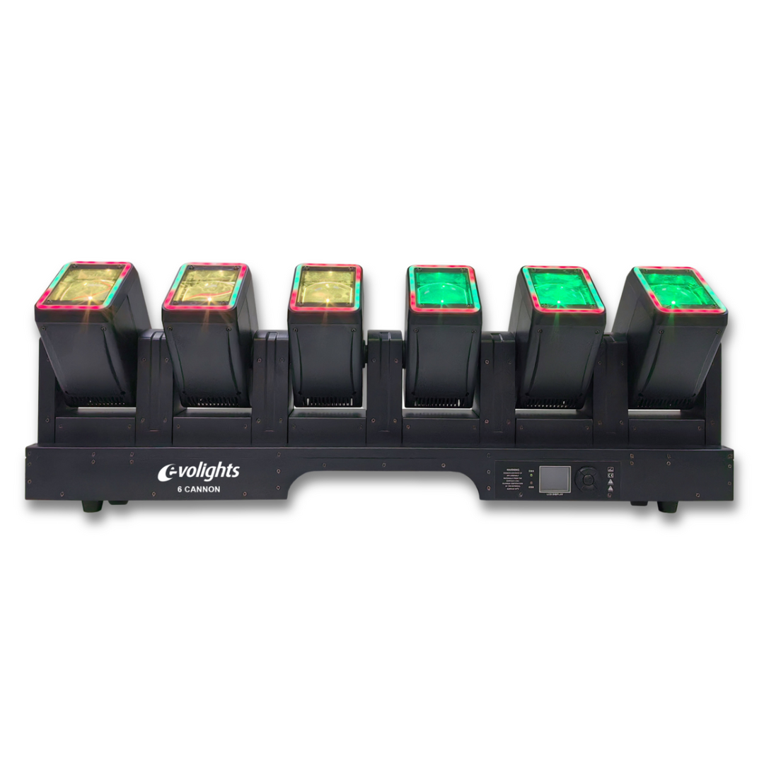 Evolights 6 Cannon -liikkuva valopalkki 6x60W RGBW