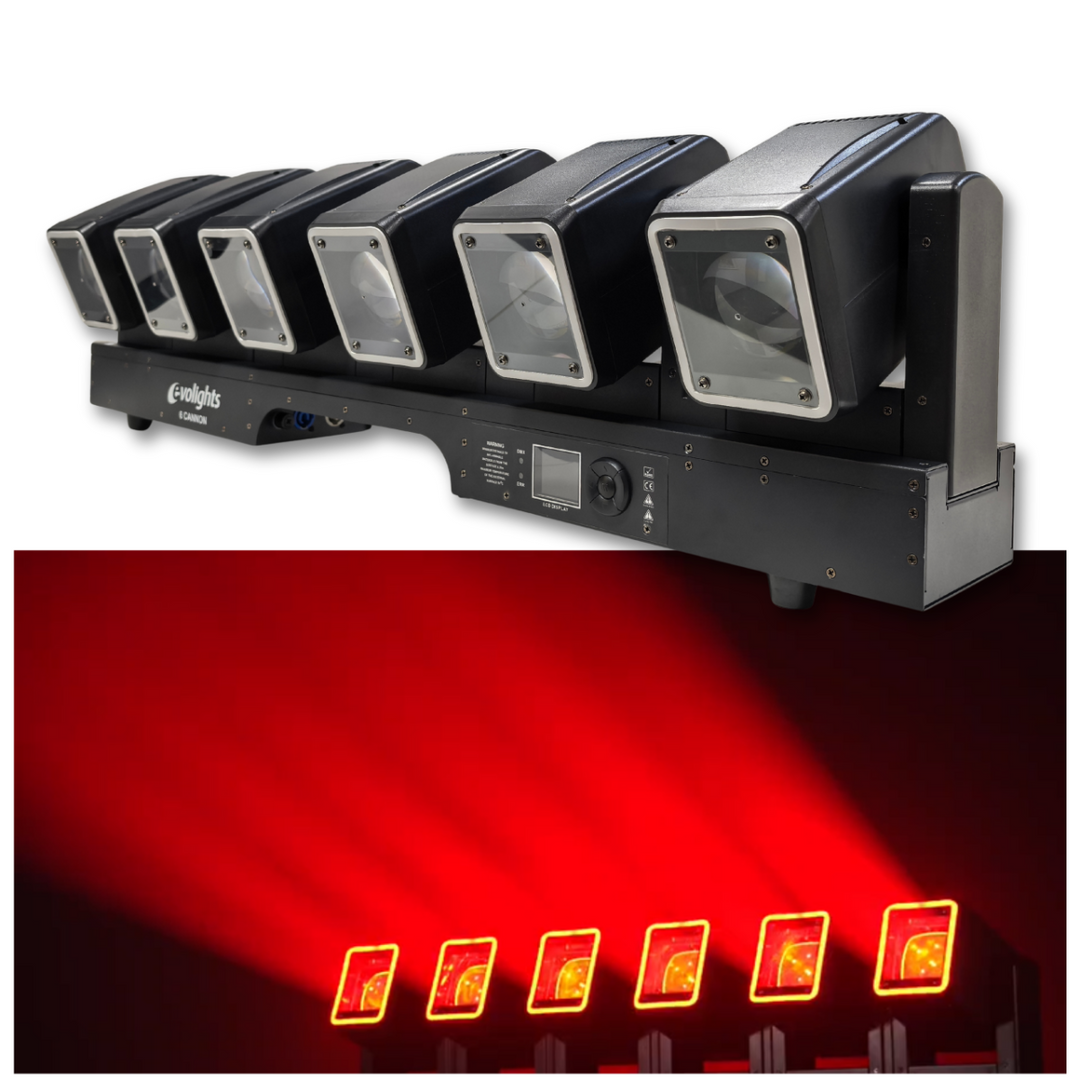 Evolights 6 Cannon -liikkuva valopalkki 6x60W RGBW