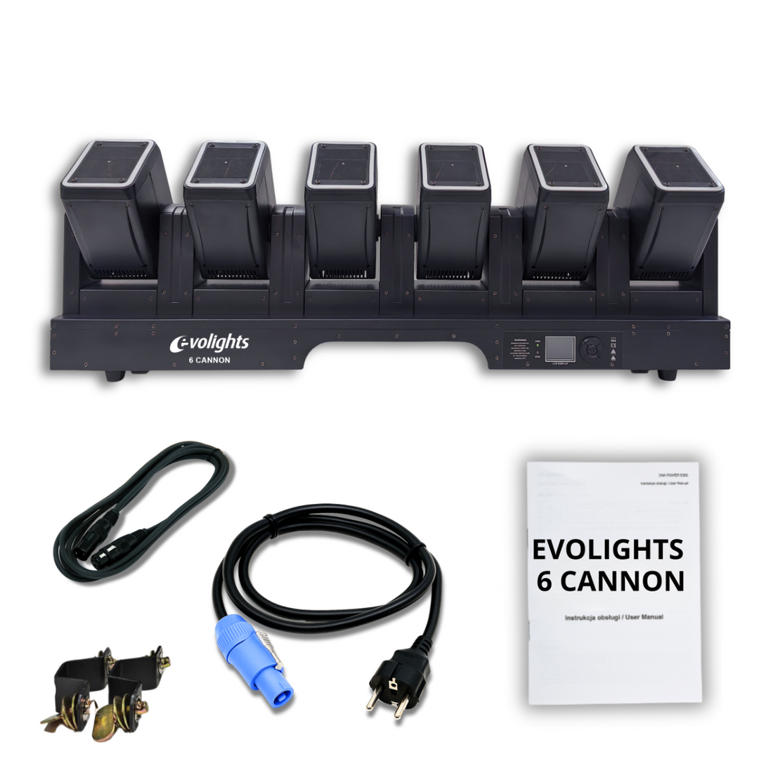 Evolights 6 Cannon -liikkuva valopalkki 6x60W RGBW