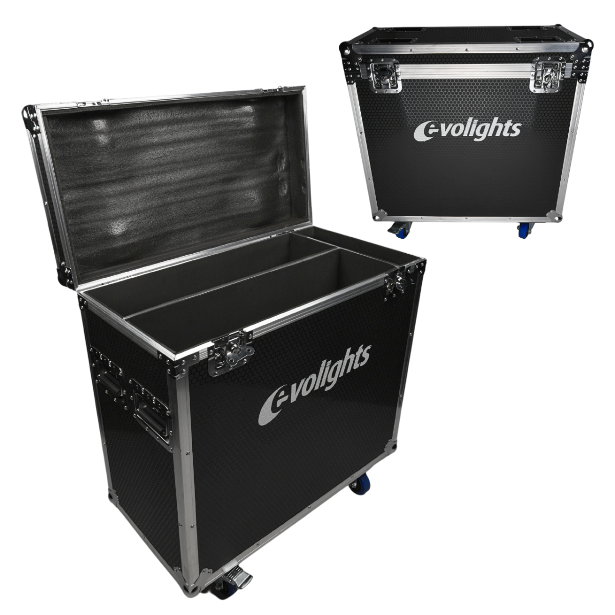 flightcase 2 x Evolights Lumen 7 Ring -laitteelle