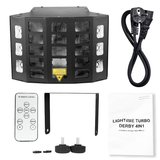 Light4Me Turbo Derby 4-in-1 – RGBW, UV, strobe & laser