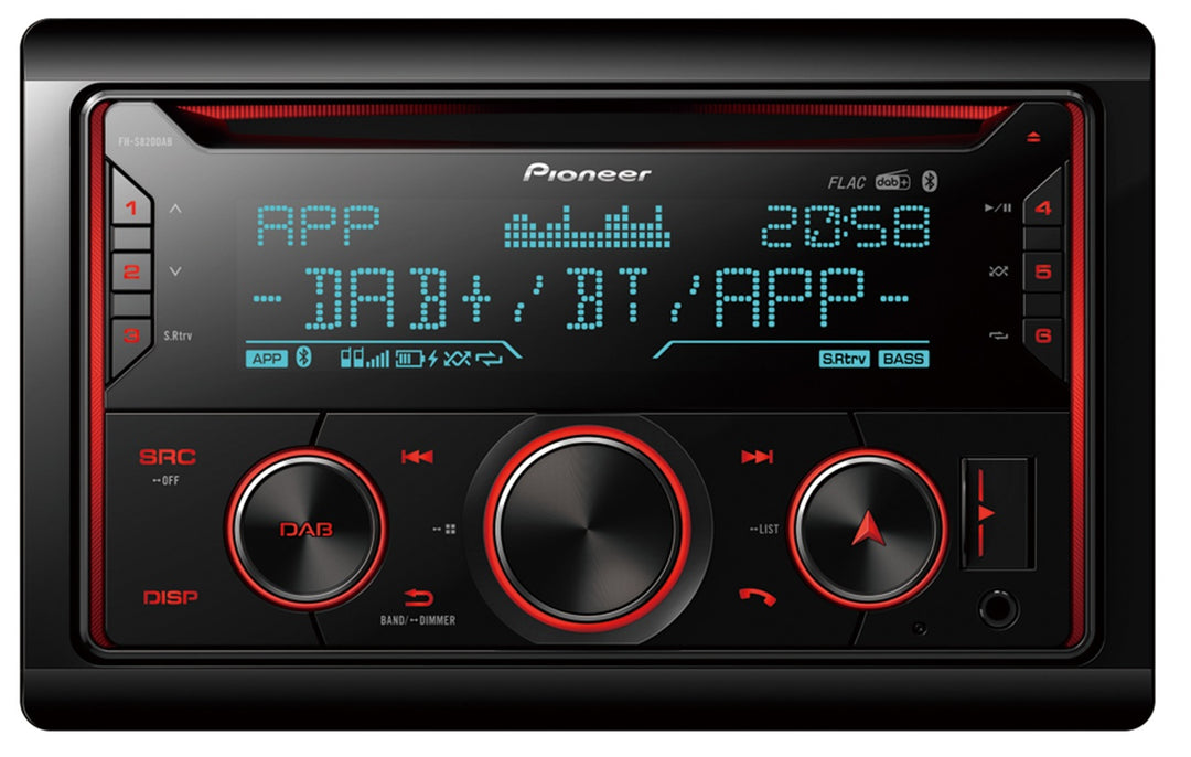 Pioneer FH-S820DAB 2-DIN Autostereo m. DAB ja Bluetooth