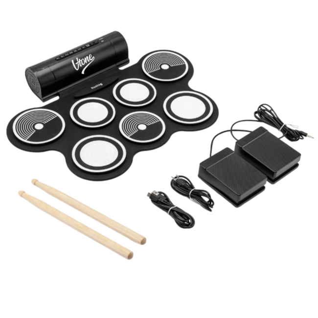 V-TONE RD7 Elektronisk Rumpuset – Roll-Up Drum Kit med 7 Pads, Polkimet og Højtalere