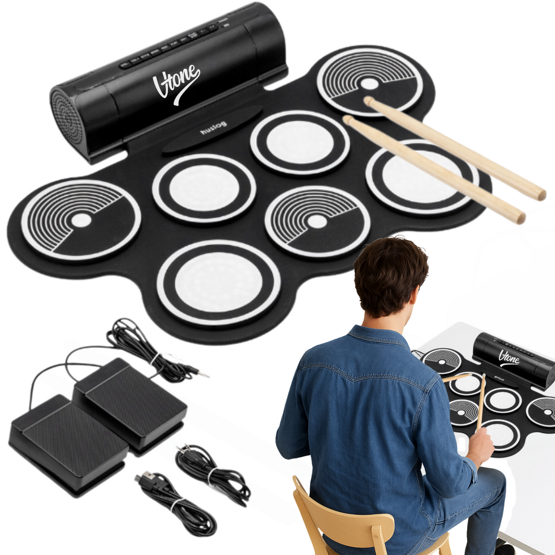 V-TONE RD7 Elektronisk Rumpuset – Roll-Up Drum Kit med 7 Pads, Polkimet og Højtalere