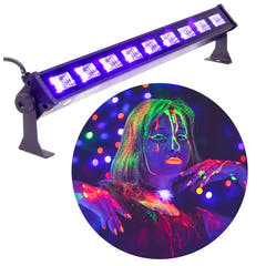 LIGHT4ME LED BAR UV 9 + HVID ammattimainen valokoriste 9x3W