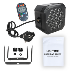 Light4Me Cube PAR 19x3W RGBW LED PAR-kohdevalo